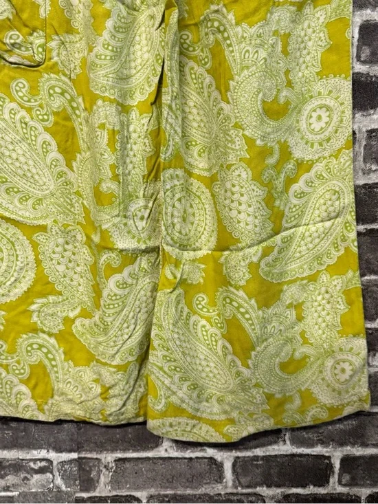 Urban Outfitters Sophie Paisley Printed Pull On Cargo Pant Chartreuse green - Picture 12 of 14